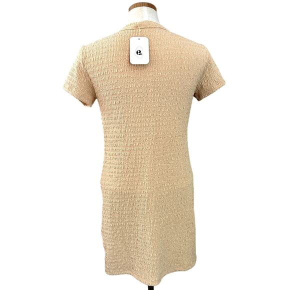 NWT Elodie Crinkle Mini Dress L Peach Coquette Fitted Bodycon Stretch Sexy - Picture 6 of 13